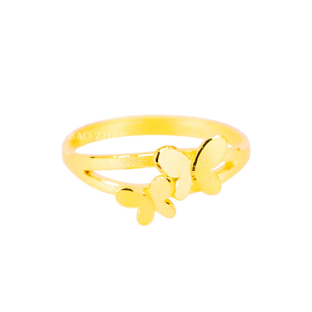 翩翩起舞-蝴蝶黃金戒指