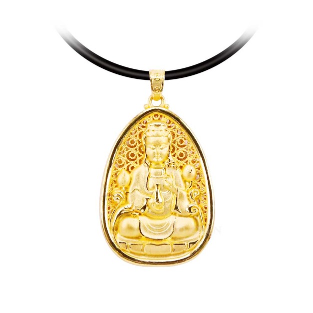 觀音賜福-觀音菩薩黃金墜子