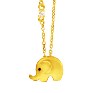 體貼-黃金項鍊 大象造型項鍊