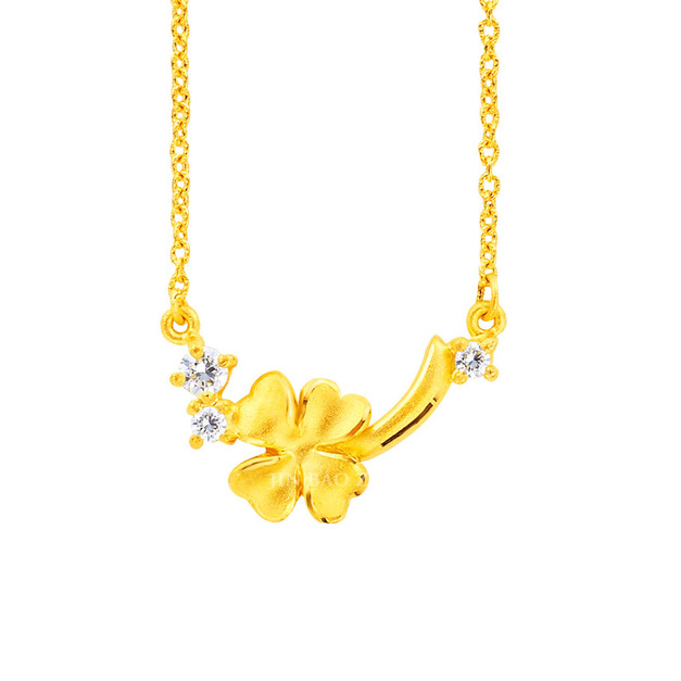 幸運一刻-幸運草黃金項鍊