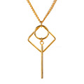 為我著迷-幾何垂墜黃金項鍊