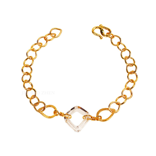 漫漫星雨-透明水晶黃金手鍊-日好