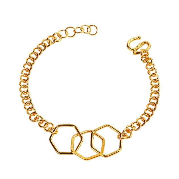 時尚就是如此-六角幾何黃金手鍊