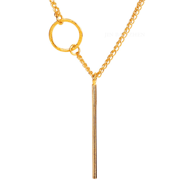 浪漫際遇-幾何垂墜黃金項鍊