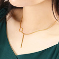 浪漫際遇-幾何垂墜黃金項鍊_1