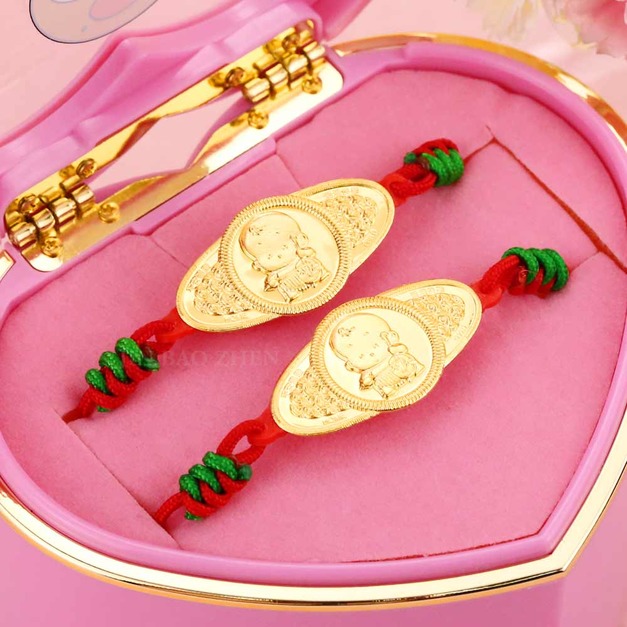 提琴小神童-彌月金飾手鍊音樂禮盒 (0.20錢)