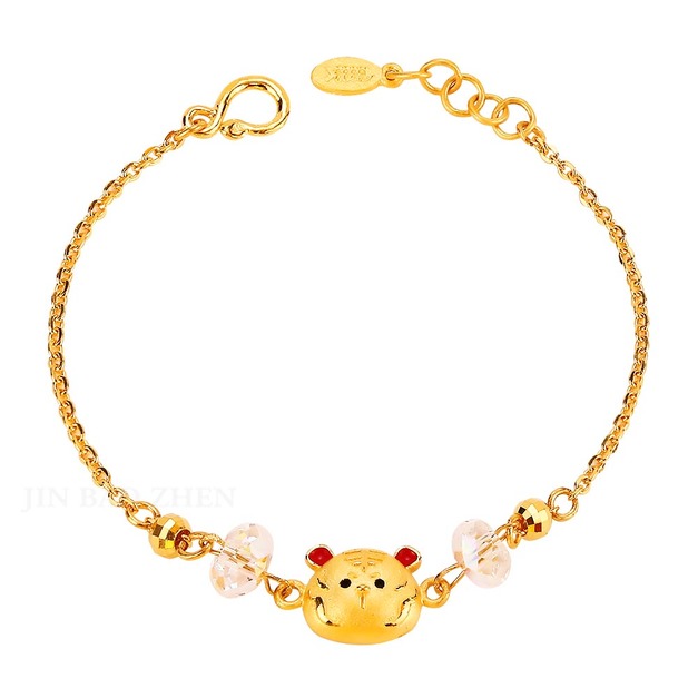 虎哩啾好命-虎年彌月黃金手鍊-福虎誕生