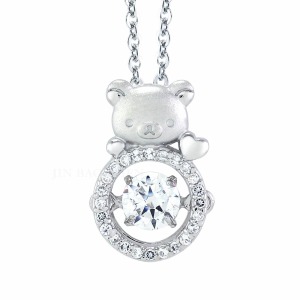閃耀時光-拉拉熊跳舞鑽純銀項鍊-Rilakkuma