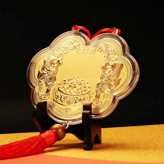 八方來財-貔貅黃金金牌(小)10公分(0.03錢)