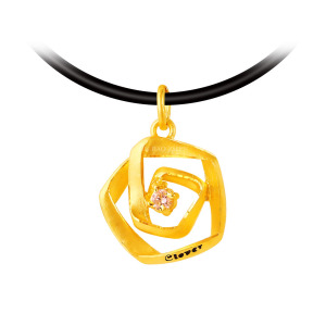 嬌妍-玫瑰黃金墜子