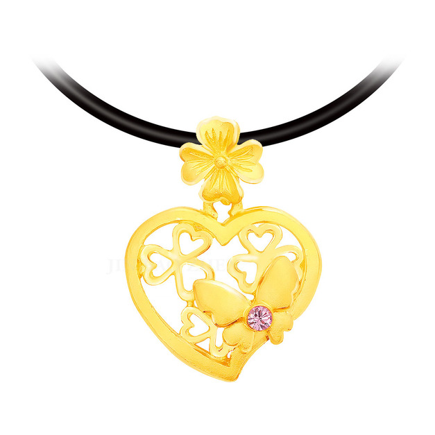 蝶舞寄情-黃金墜子