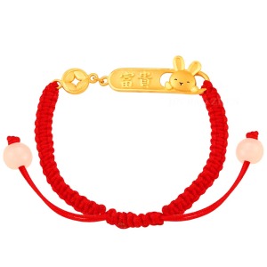 富貴兔兔-兔年彌月黃金手鍊-金兔來了