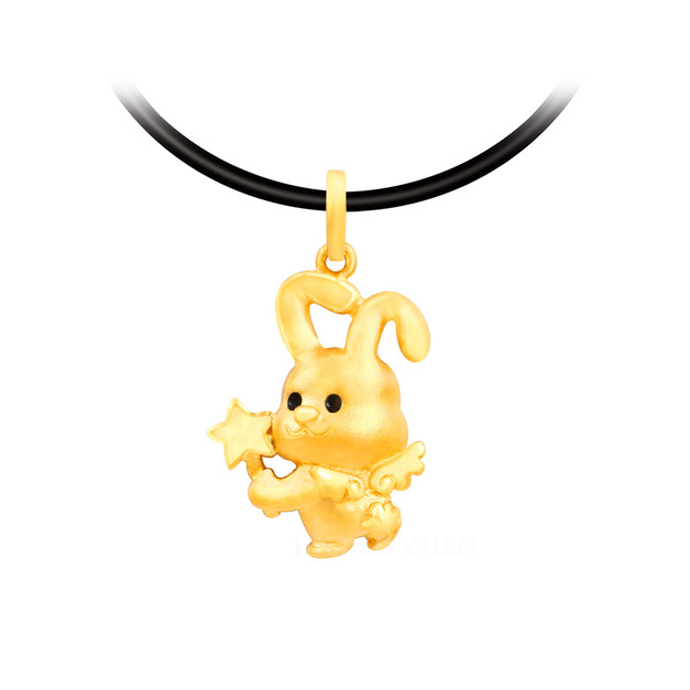 吉星兔-兔年開運黃金墜子-錢兔似錦