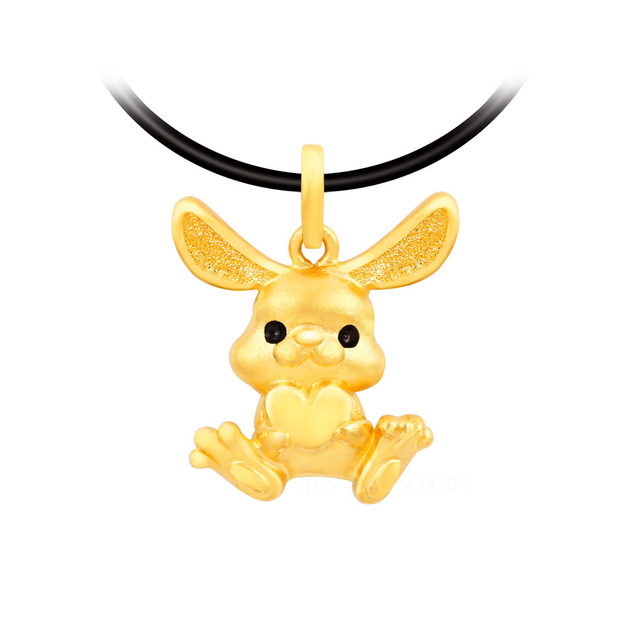 暖心兔-兔年開運黃金墜子-錢兔似錦