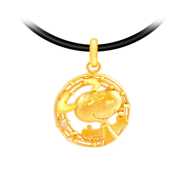 樂音高亢-史努比黃金墜子-SNOOPY