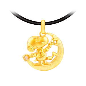 夢想指揮家-史努比黃金墜子-SNOOPY