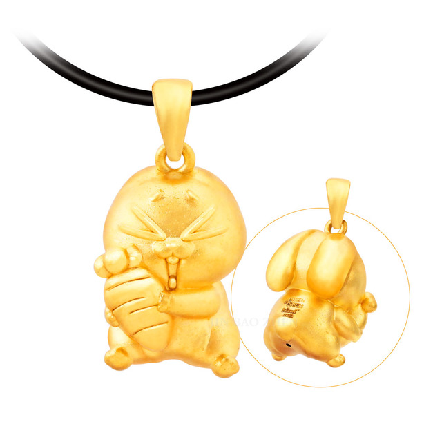 抱抱蘿蔔-好想兔黃金墜子-Very miss rabbit