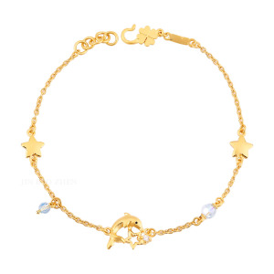 海底星空-海豚黃金手鍊