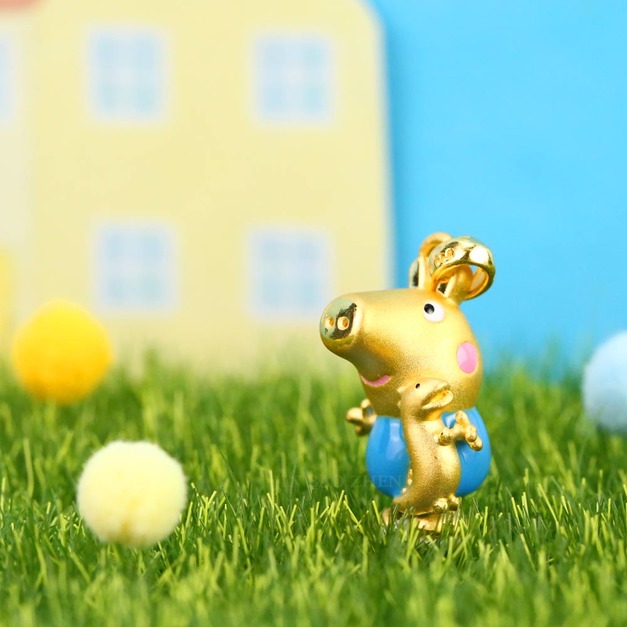 活潑喬治金墜子-佩佩豬金飾