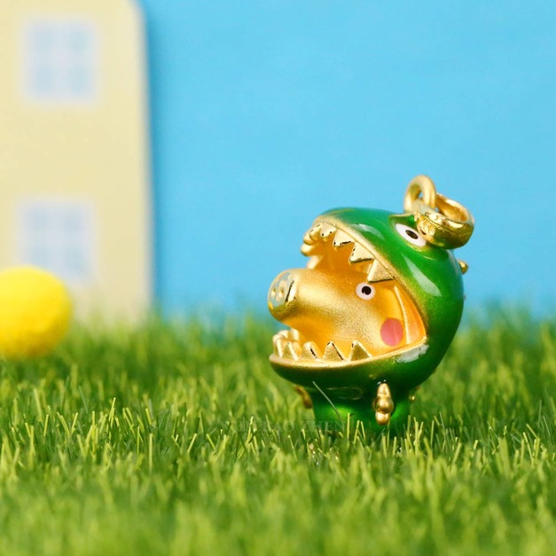 喬治恐龍金墜子-佩佩豬金飾