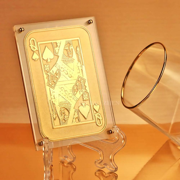 Queencard黃金撲克牌-黑桃Q/黑桃12