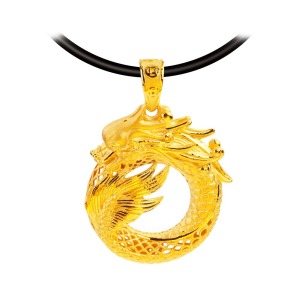 豪氣元龍-祥龍黃金墜子