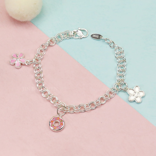 花樣甜甜圈-寶寶純銀手鍊