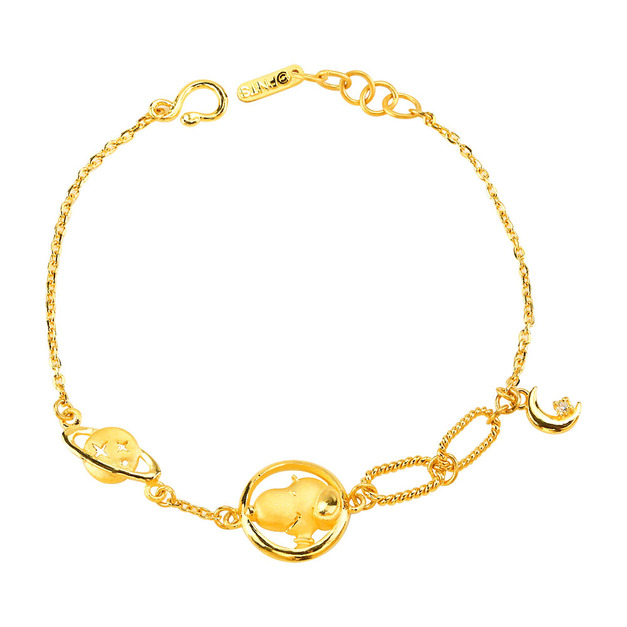 宇宙漫遊-史努比黃金手鍊-SNOOPY