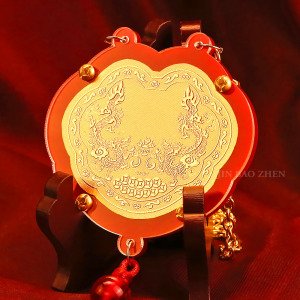 招財雙龍戲珠神明金牌-2寸(6公分)_0.05錢