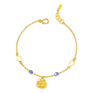 愛心光波咖波黃金手鍊-貓貓蟲咖波BugcatCapoo