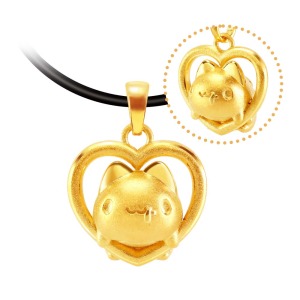 跳躍愛心咖波黃金墜-貓貓蟲咖波BugcatCapoo