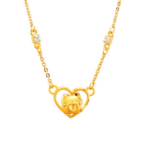 咖波黃金項鍊-愛心咖波-貓貓蟲咖波BugcatCapoo