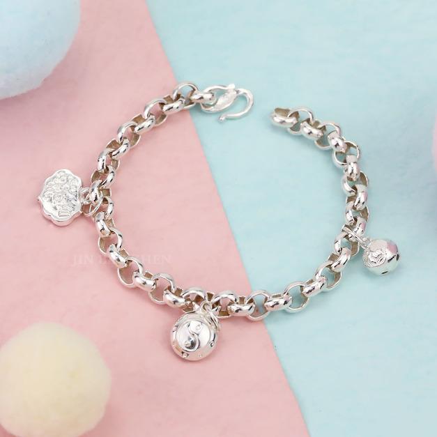 吉祥鐘鼓鎖-寶寶純銀手鍊