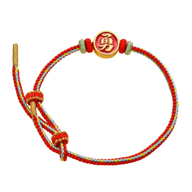 金勇媽祖純金編織手鍊-白沙屯媽祖黃金手鍊