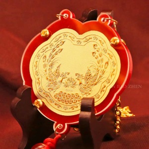 招財雙鳳凰神明金牌-2寸(6公分)_0.05錢