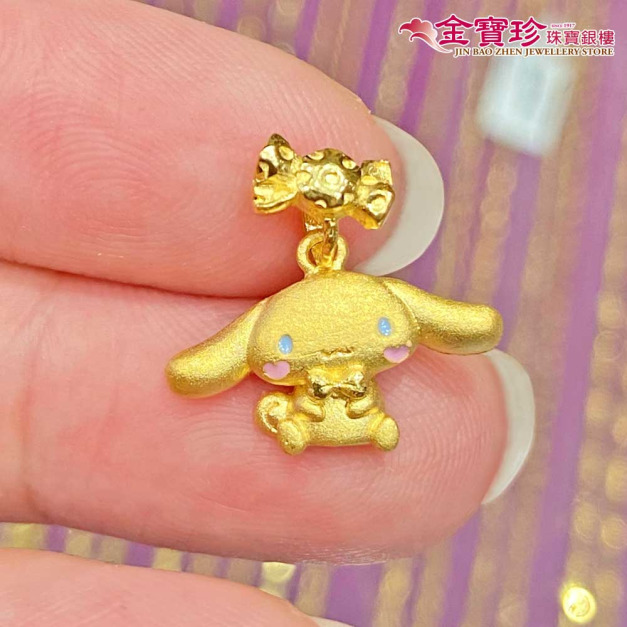 大耳狗喜拿蝴蝶糖果黃金墜-三麗鷗玉桂狗Cinnamoroll