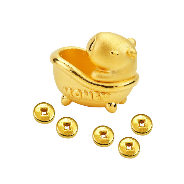 金湯泡澡水豚-立體金豆存錢筒-水豚君Capybara