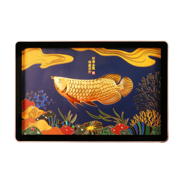 祥瑞金龍魚-黃金金箔畫擺件-相框式