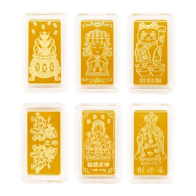 1錢金磚-神明發財金-土地公 媽祖 財神爺 招財貓 聚寶盆 貔貅