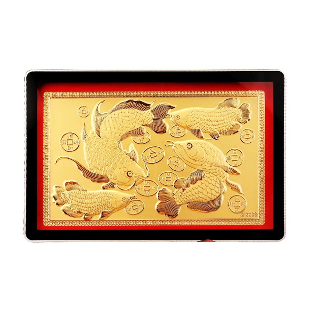 金耀龍魚-相框式黃金擺件