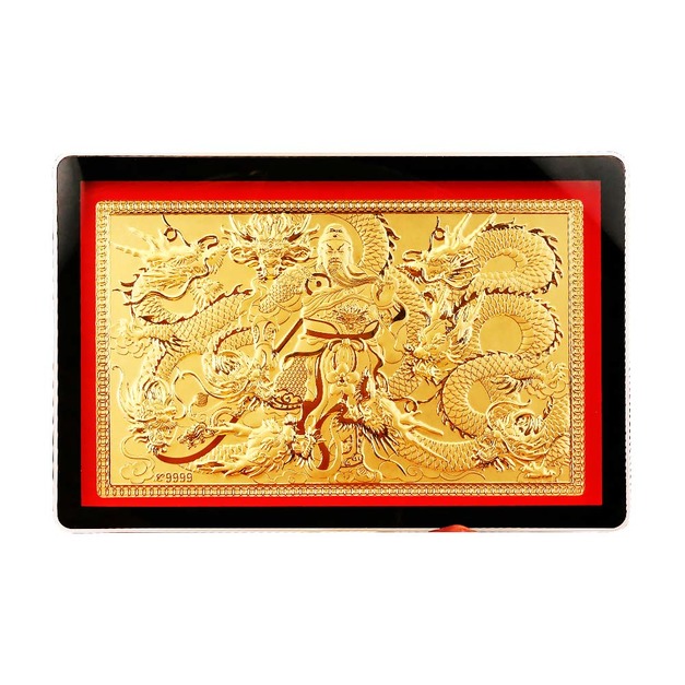 關公御龍-相框式黃金擺件