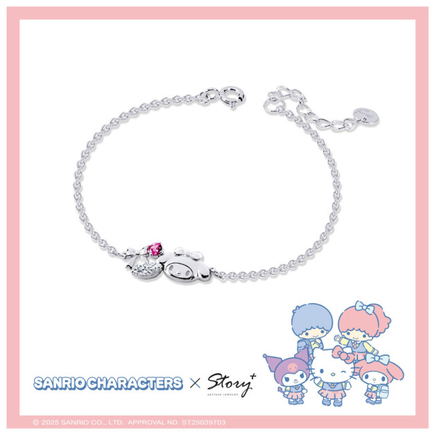 美樂蒂-MyMelody-晶鑽純銀手鍊-Sanrio學院Mix系列