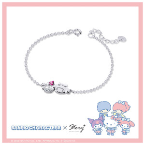 美樂蒂-MyMelody-晶鑽純銀手鍊-Sanrio學院Mix系列