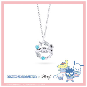 大耳狗-Cinnamoroll-晶鑽純銀項鍊-Sanrio學院Mix系列