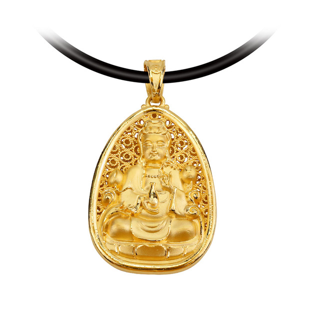 觀音賜福-觀音菩薩黃金墜子