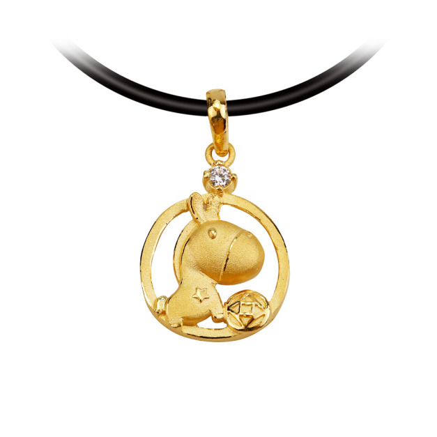 圓滿小馬-馬年黃金墜子-生肖馬墜子
