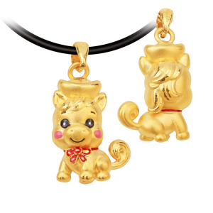 馬上有錢黃金墜子-生肖馬