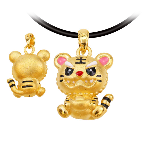 元寶虎爺-金虎將軍黃金墜子