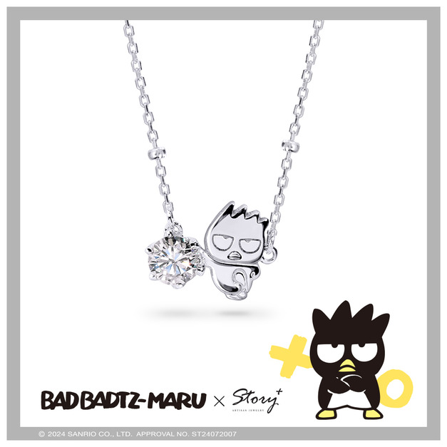 酷企鵝-Bad Badtz-maru-純銀項鍊-莫桑石單鑽系列