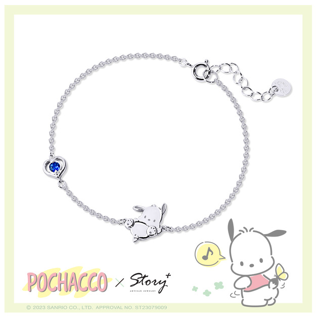 帕恰狗-Pochacco-晶鑽純銀手鍊-經典系列